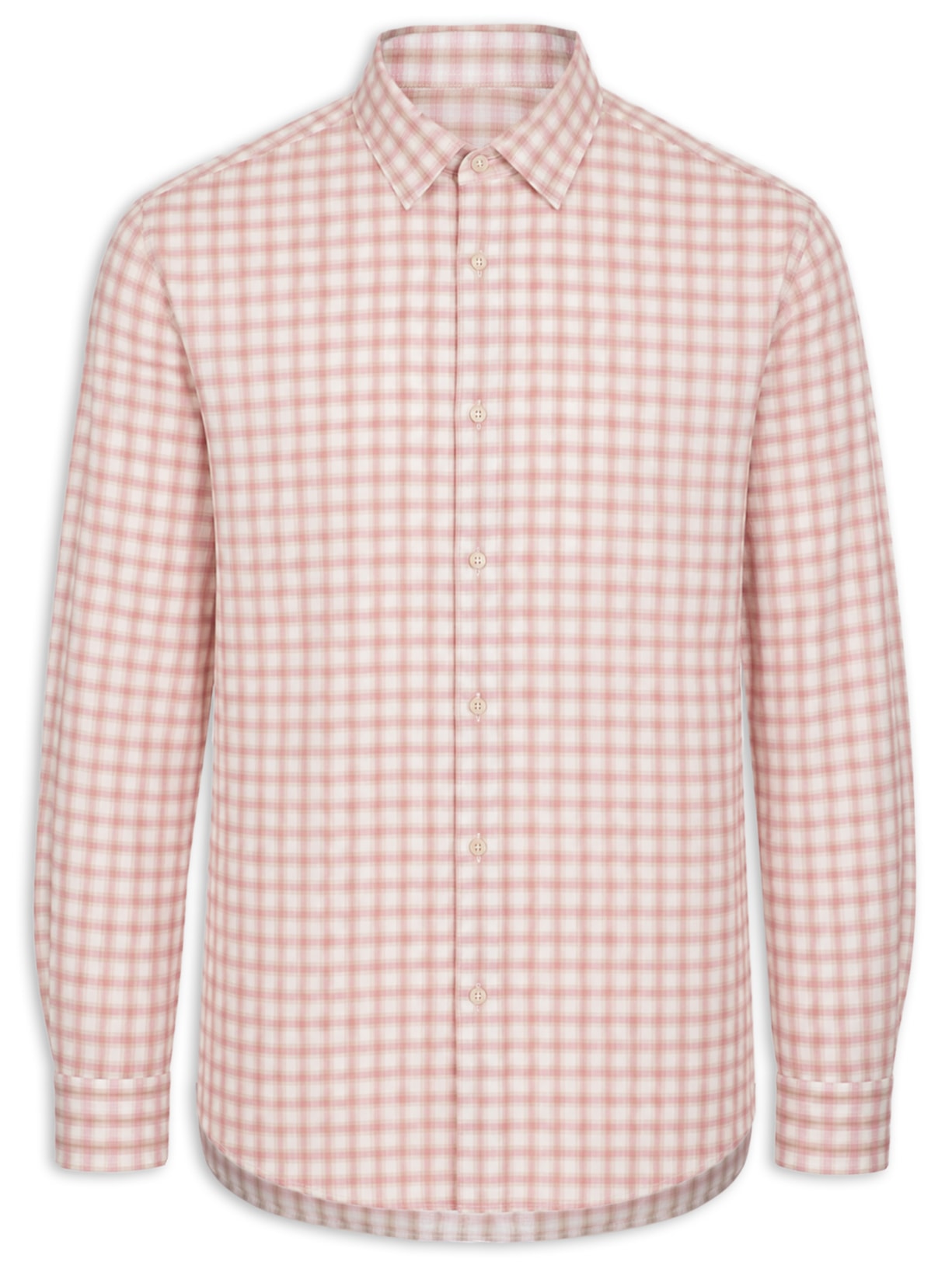 Camisa Masculina Casual Xadrez Laranja Pineapple