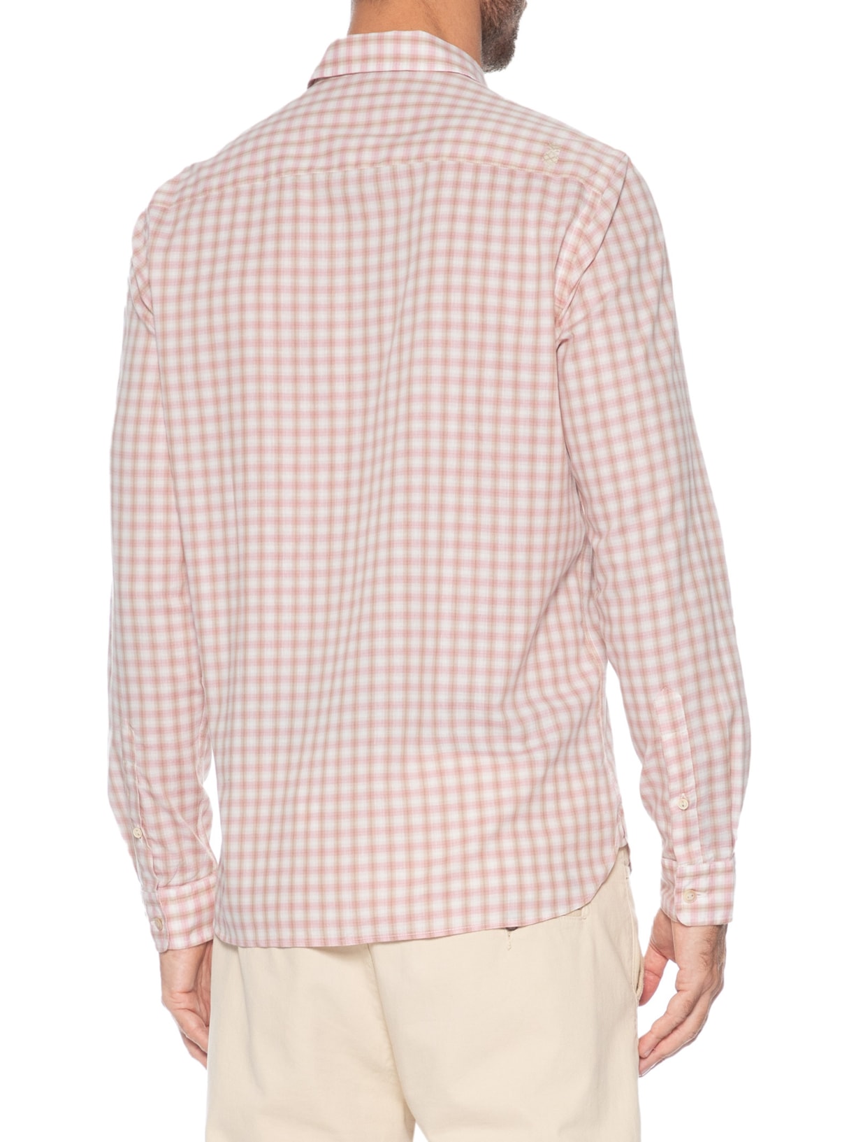 Camisa Masculina Casual Xadrez Laranja Pineapple
