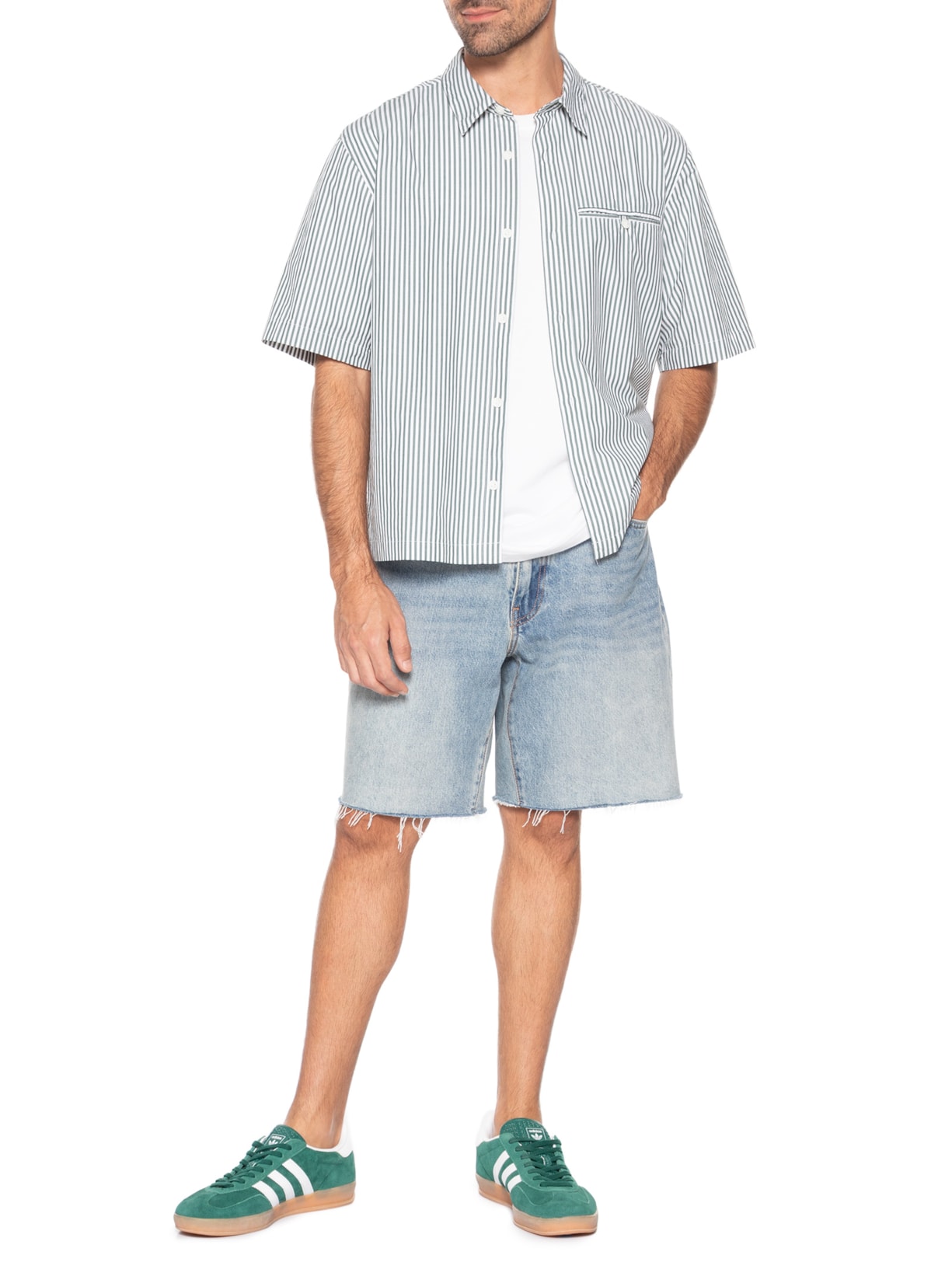 Camisa Masculina Casual Zandt Cropped Fit Verde Levi's