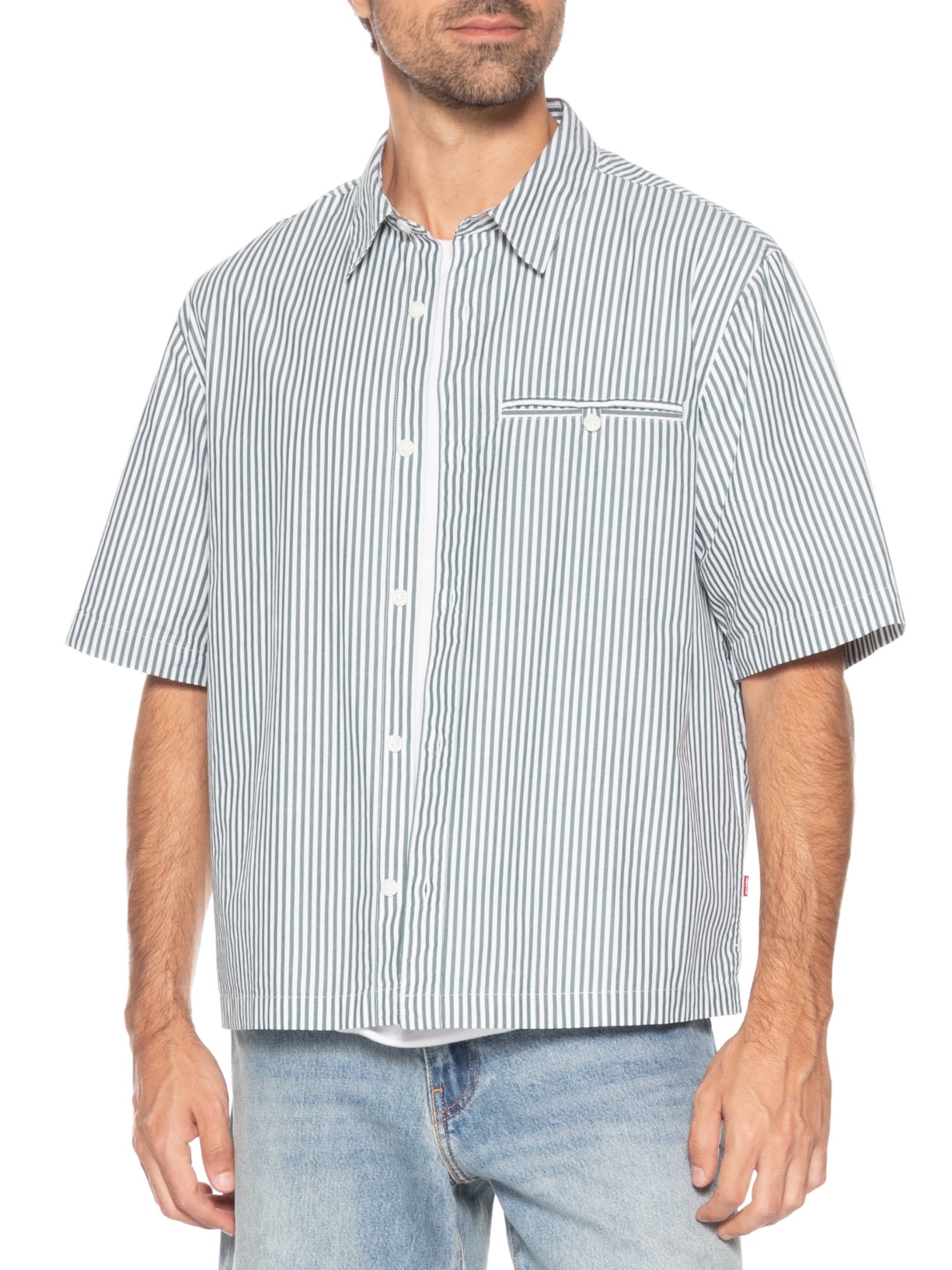 Camisa Masculina Casual Zandt Cropped Fit Verde Levi's