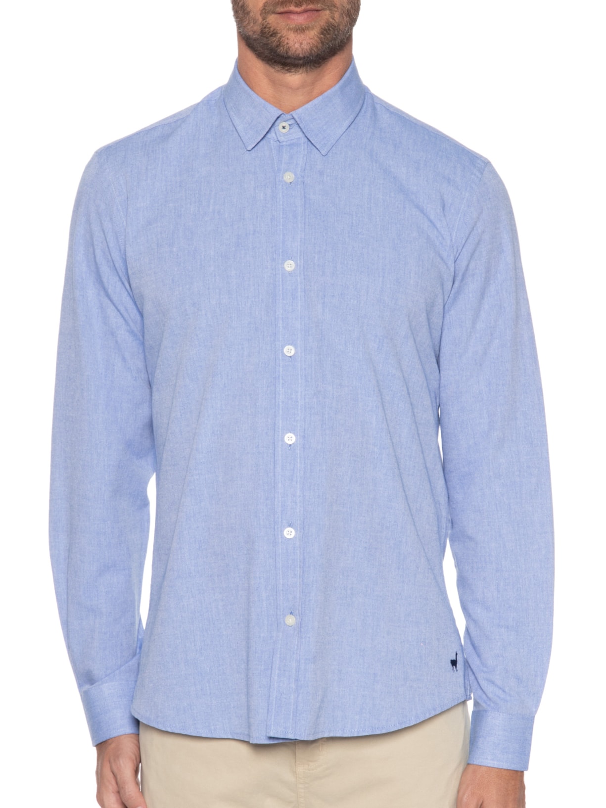 Camisa Masculina Chambray Azul Zapalla
