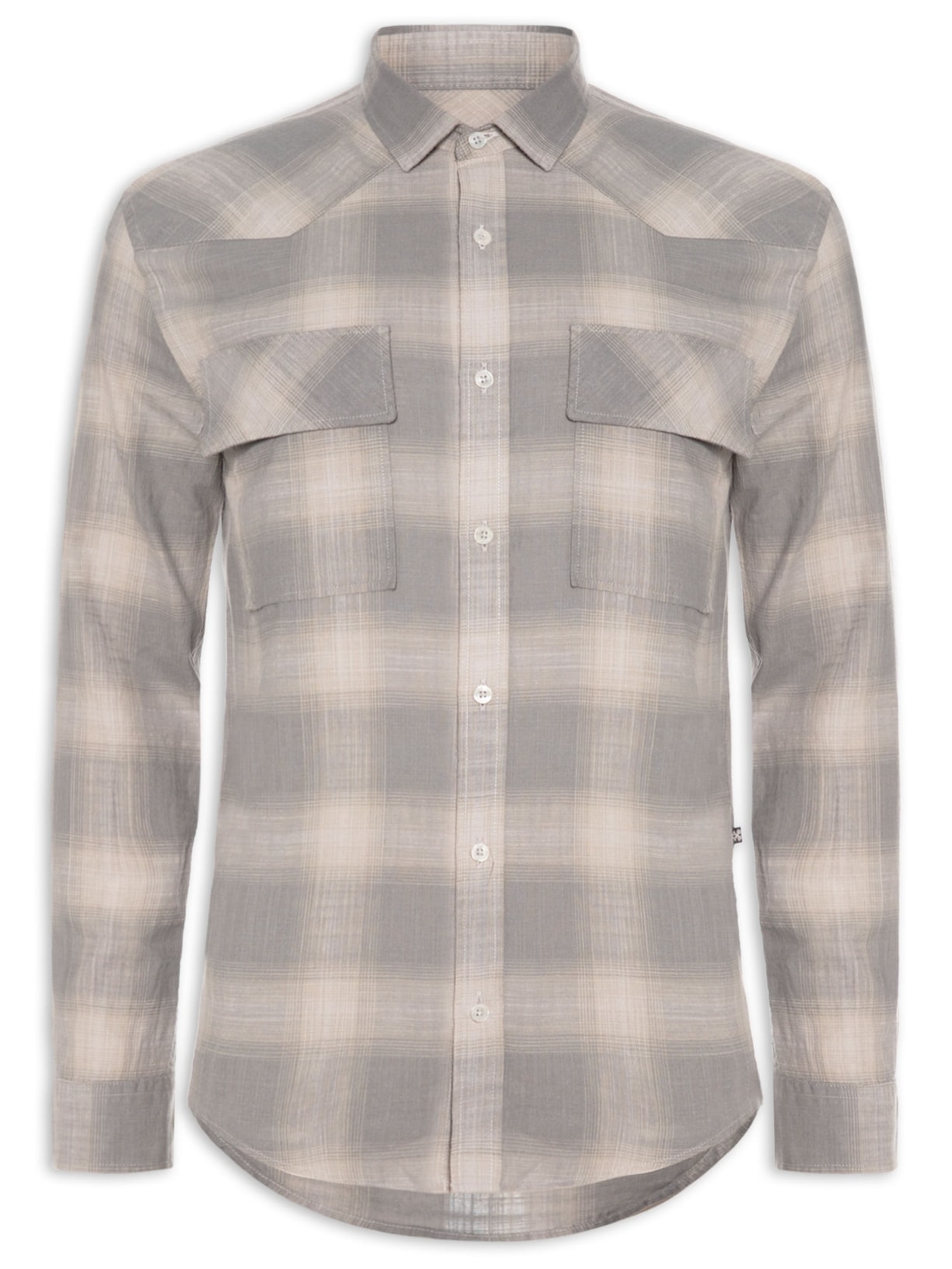 Camisa Masculina Checked Dark Cinza John John