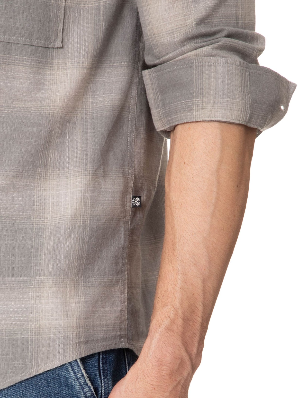 Camisa Masculina Checked Dark Cinza John John