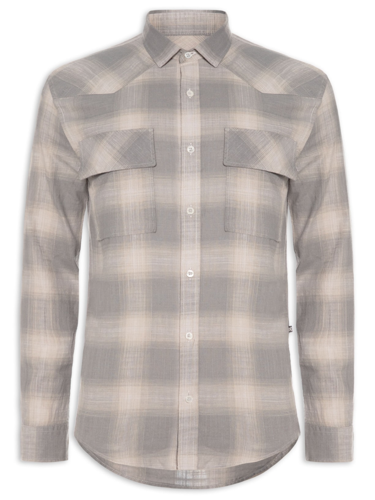 Camisa Masculina Checked Dark - Cinza