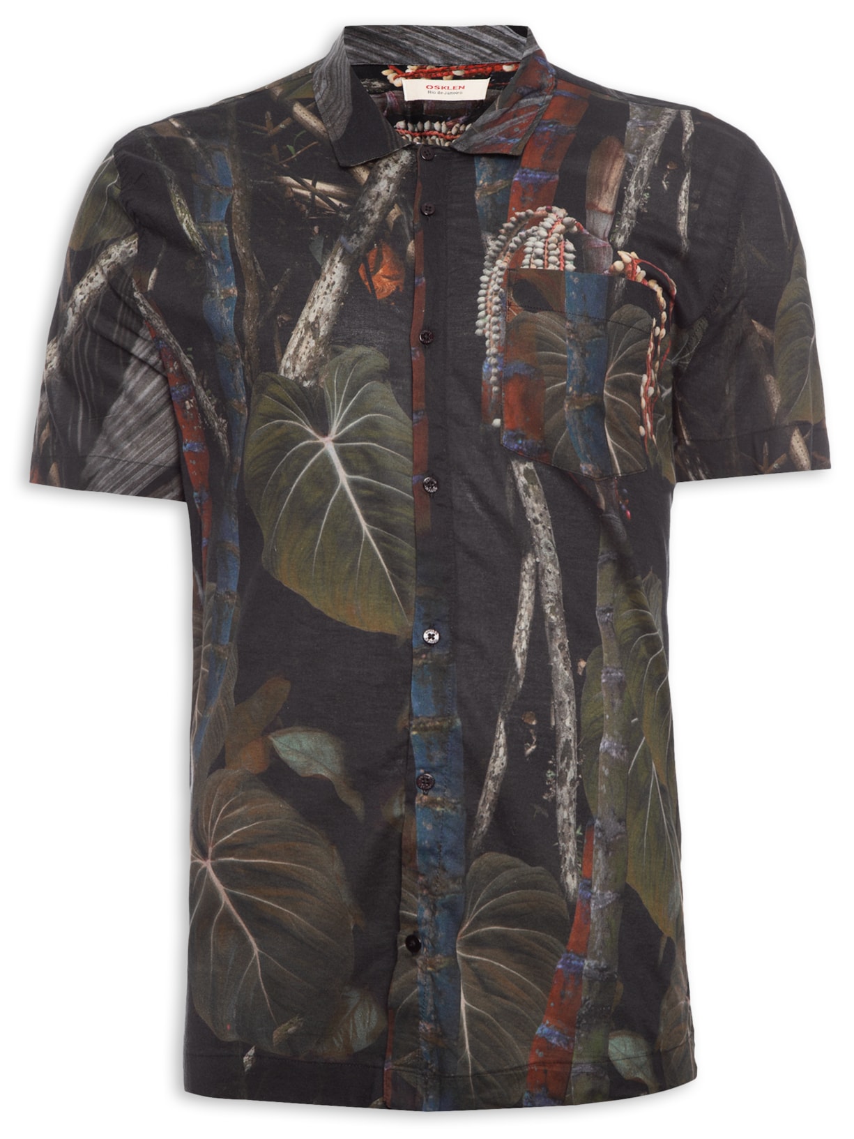 Camisa Masculina Cipó Manga Curta - Preto