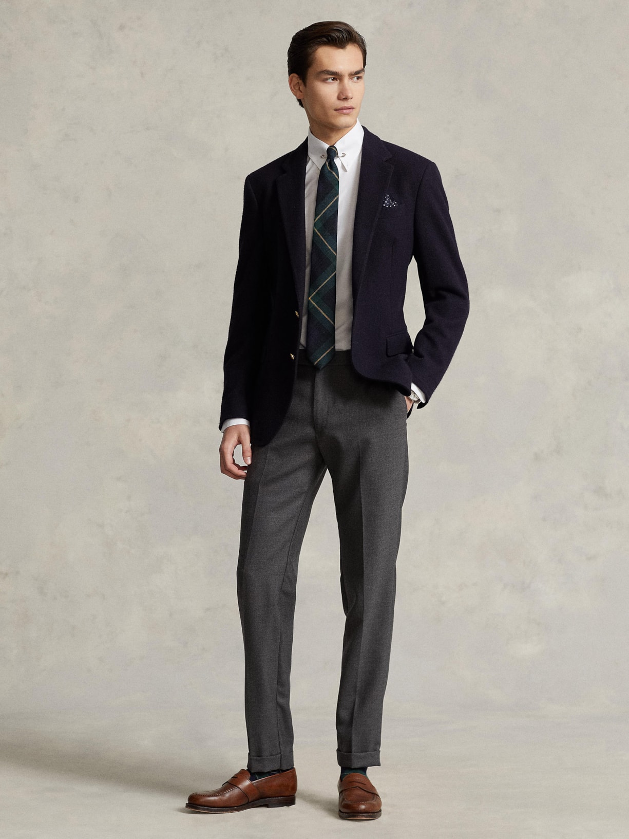 Camisa Masculina Classic Fit Pinpoint Oxford Branco Polo Ralph Lauren