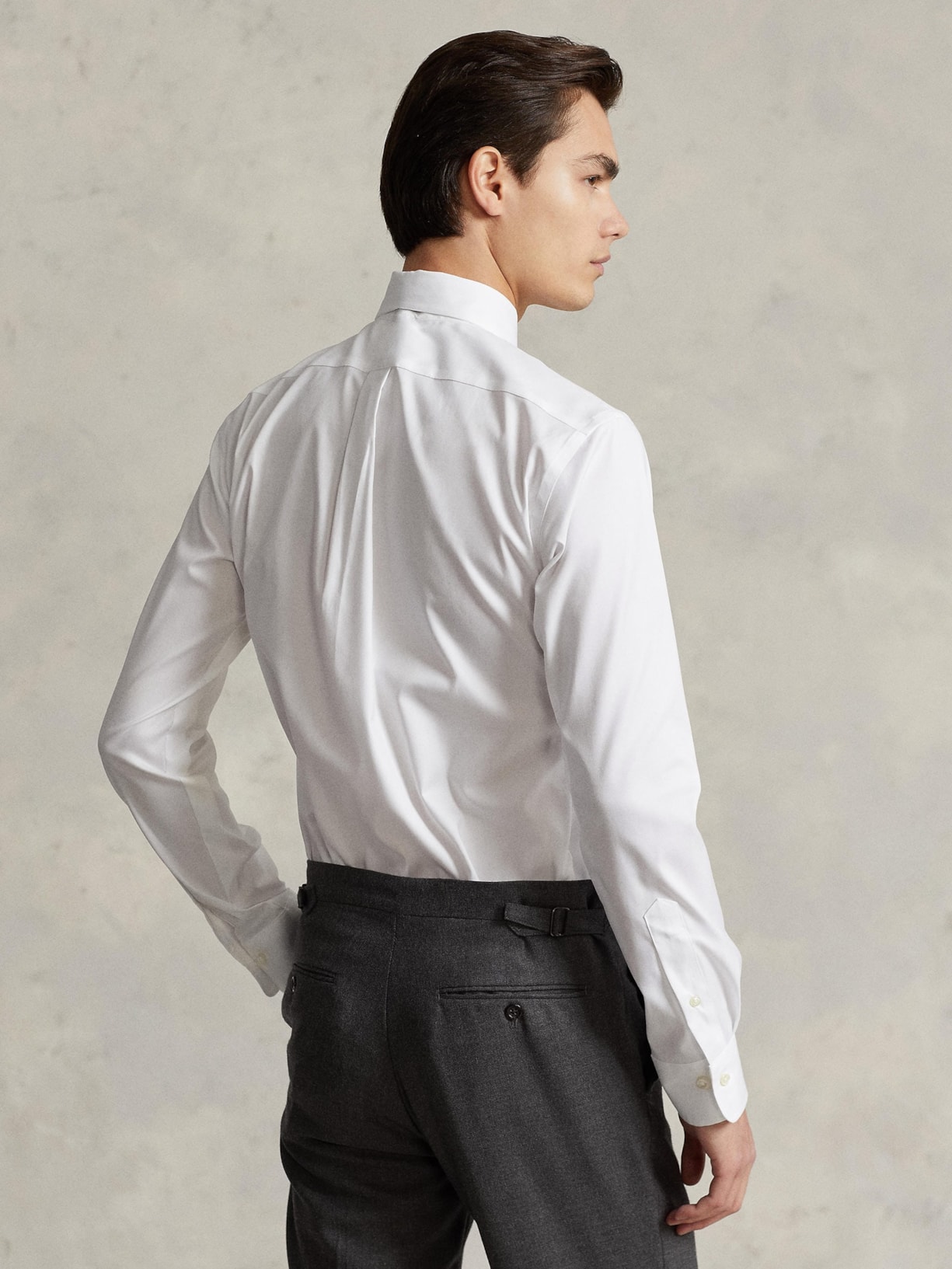 Camisa Masculina Classic Fit Pinpoint Oxford Branco Polo Ralph Lauren