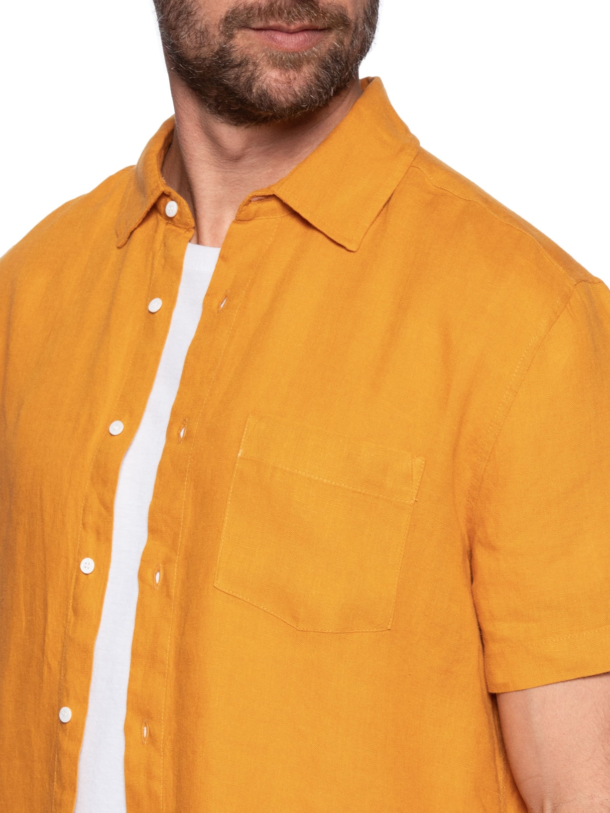 Camisa Masculina Classic Linen Amarelo Osklen