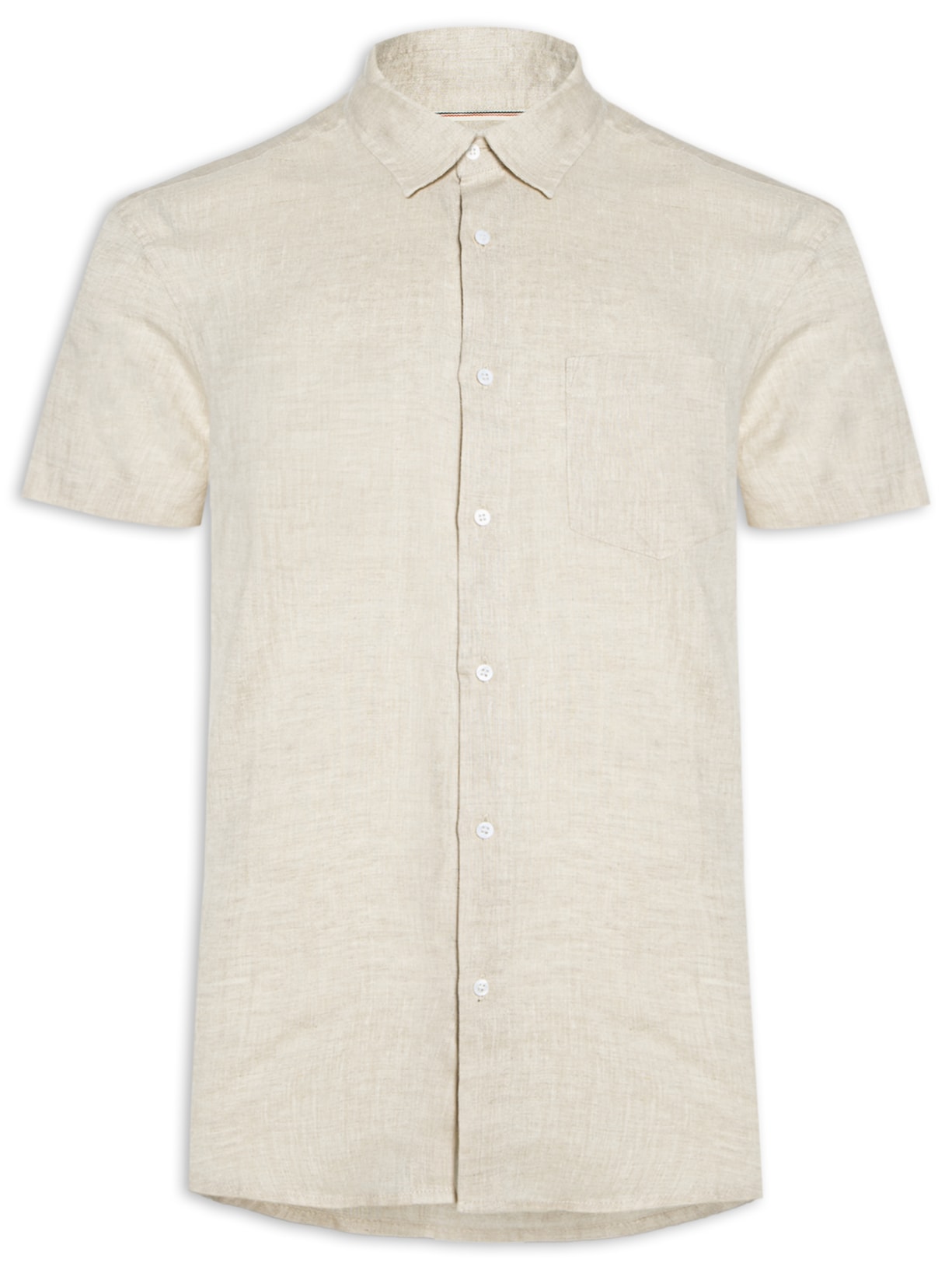 Camisa Masculina Classic Linen Manga Curta - Off White