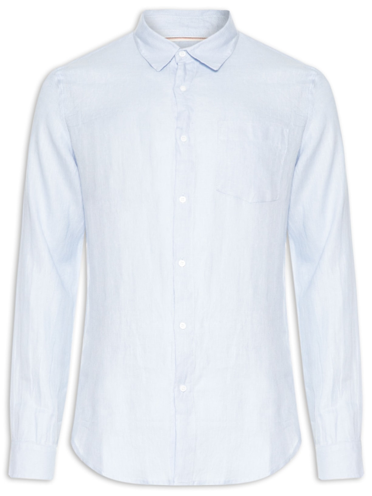 Camisa Masculina Classic Linen Manga Longa - Azul