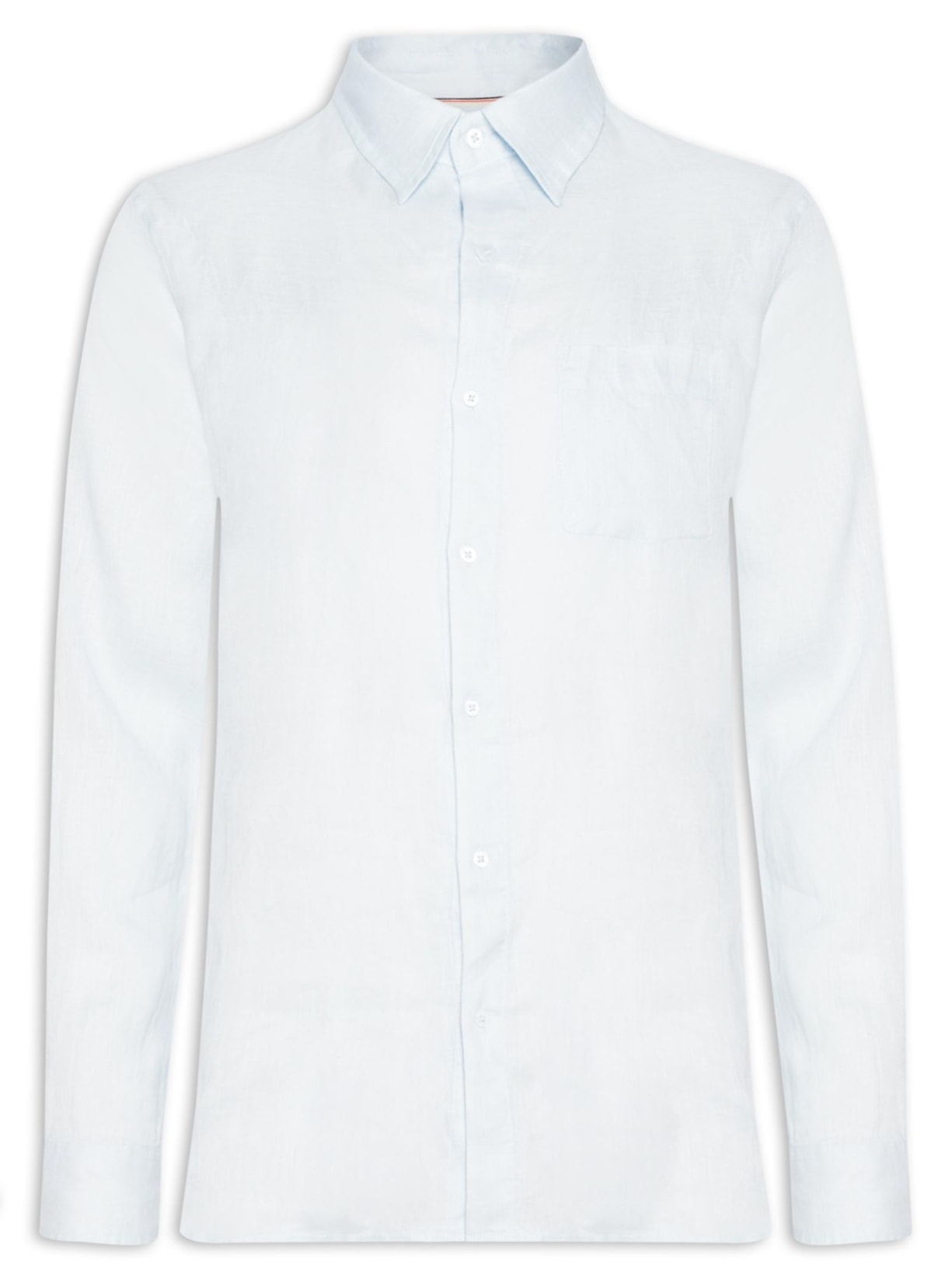 Camisa Masculina Classic Linen Manga Longa - Azul