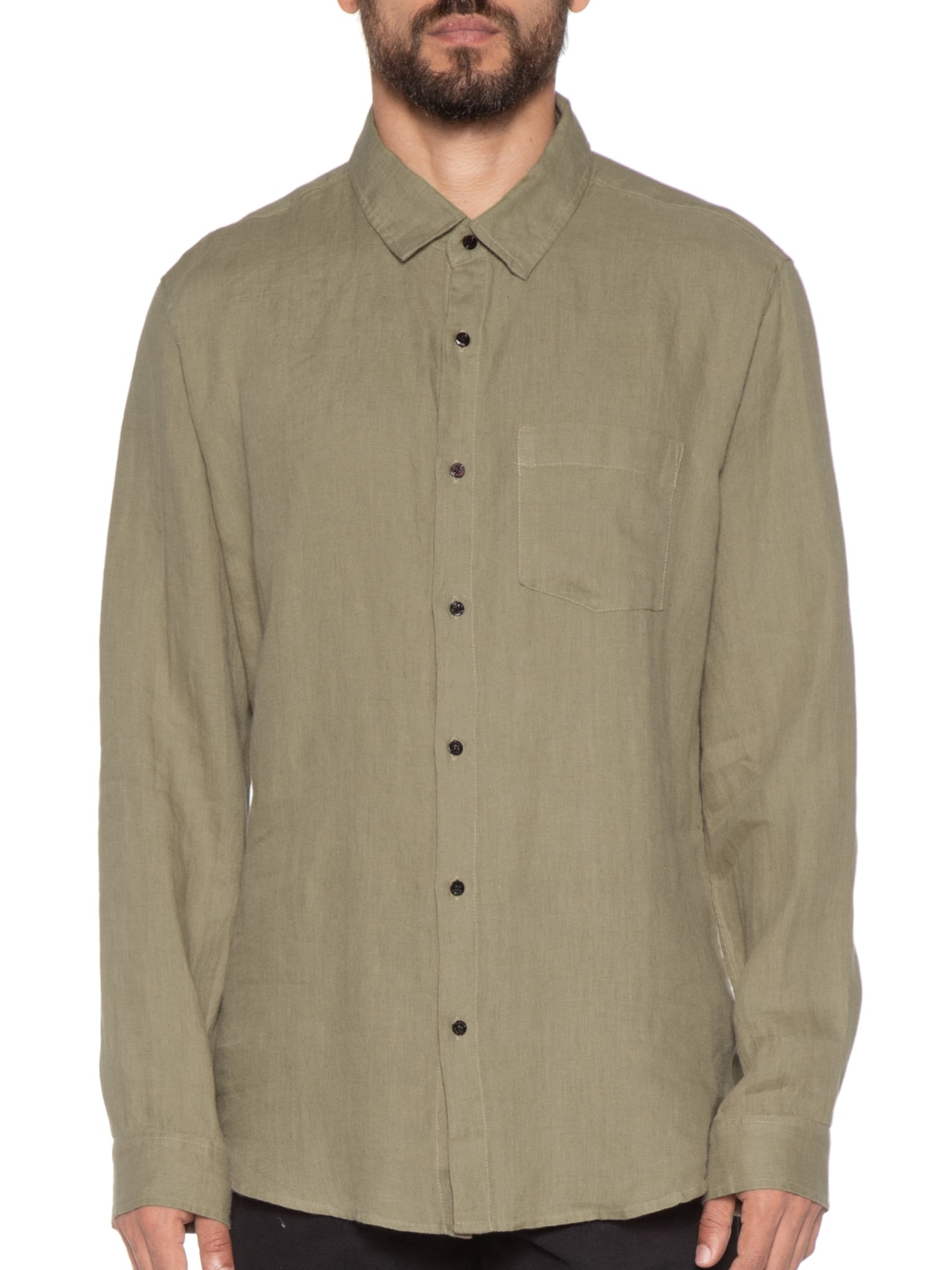 Camisa Masculina Classic Linen Manga Longa Bege Osklen