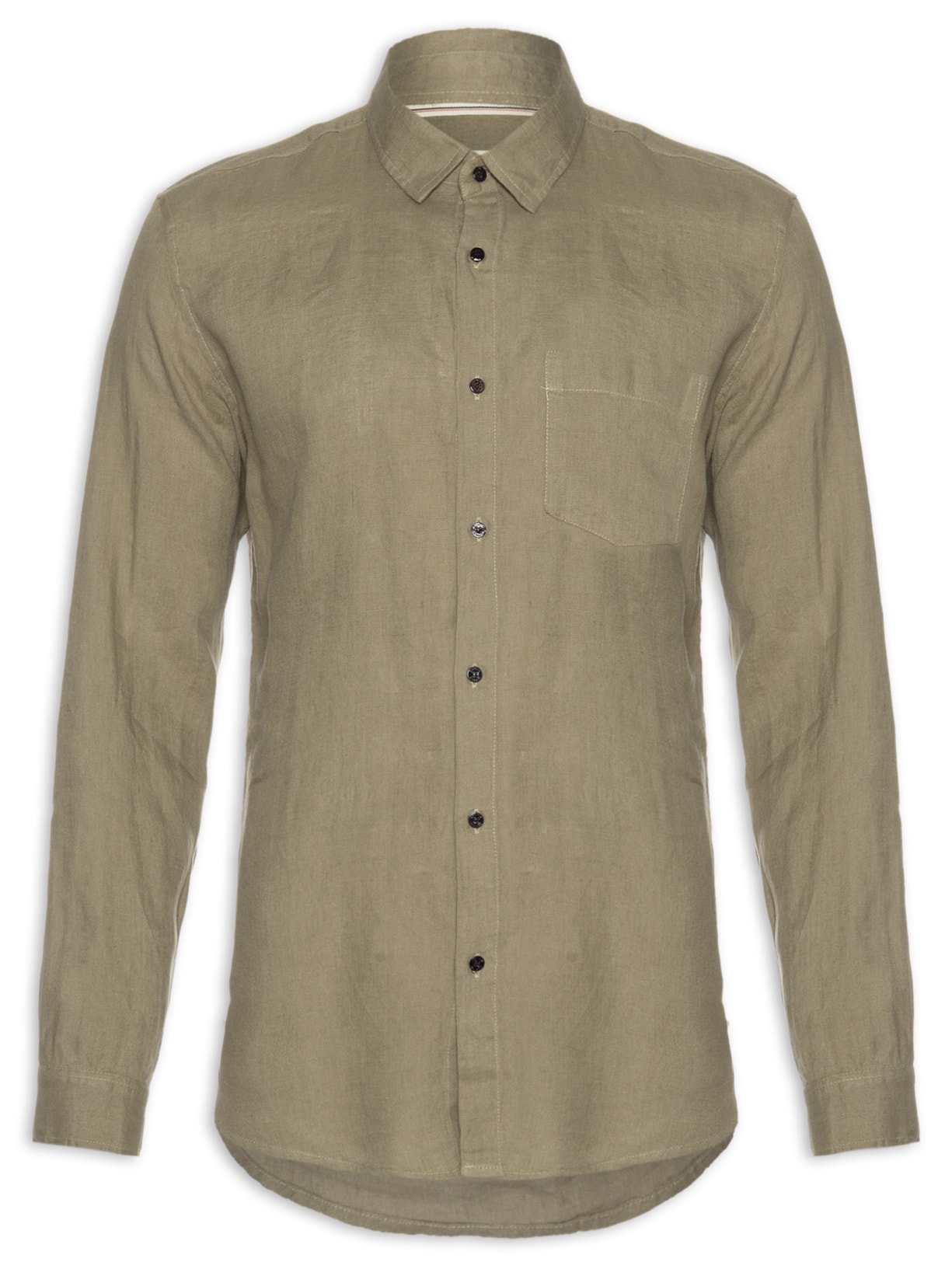 Camisa Masculina Classic Linen Manga Longa - Bege