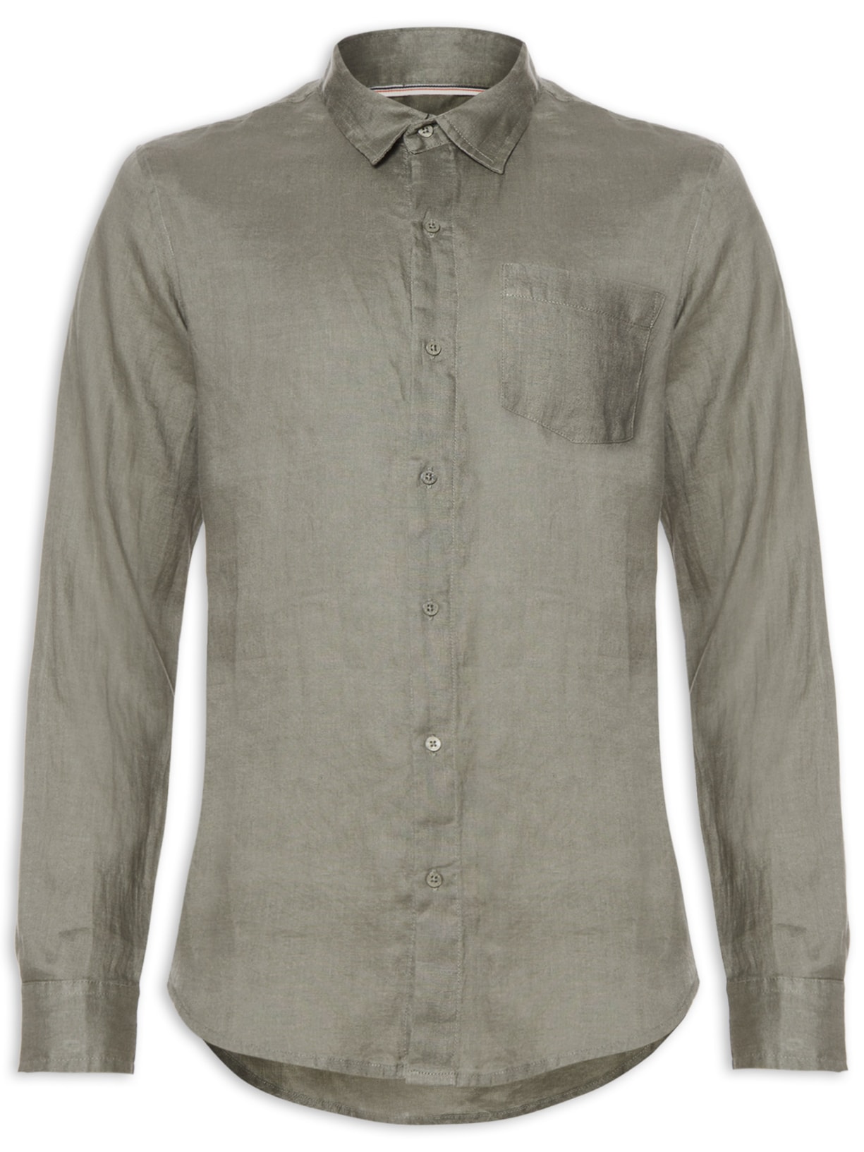 Camisa Masculina Classic Linen Manga Longa - Verde