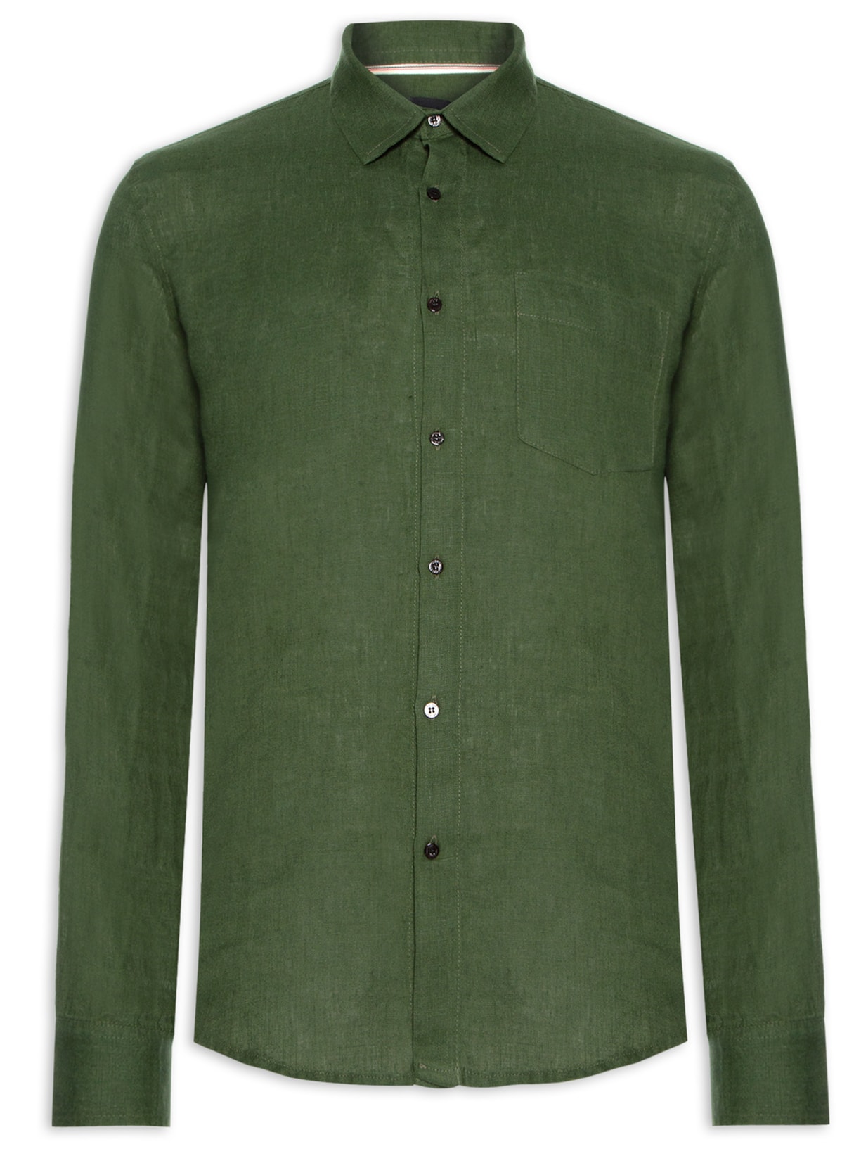 Camisa Masculina Classic Linen Manga Longa - Verde