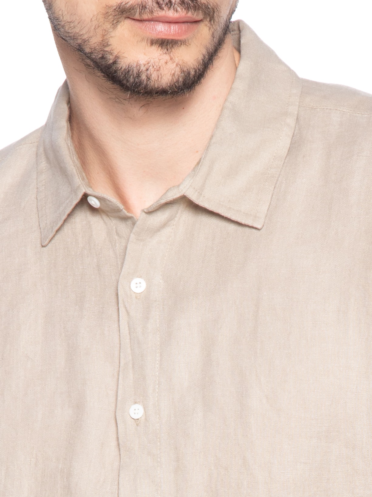 Camisa Masculina Classic Linen New Manga Longa Bege Osklen