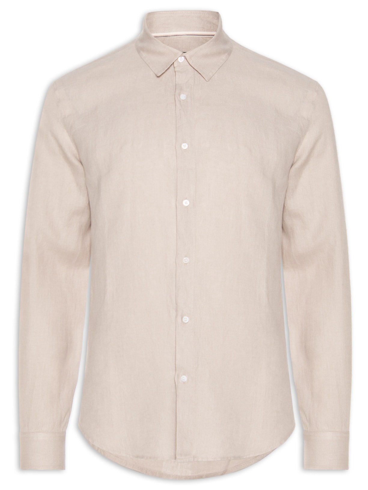 Camisa Masculina Classic Linen New Manga Longa - Bege