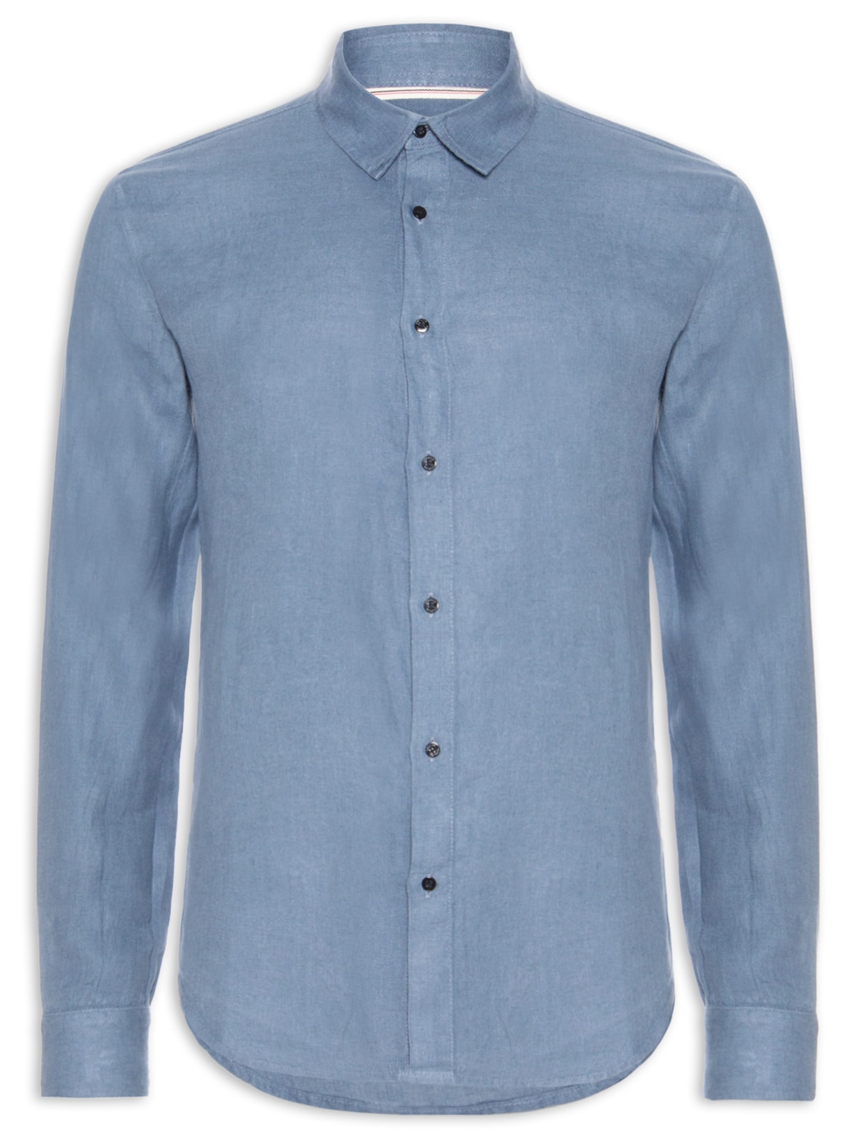 Camisa Masculina Classic Linen New Manga Longa Linho - Azul