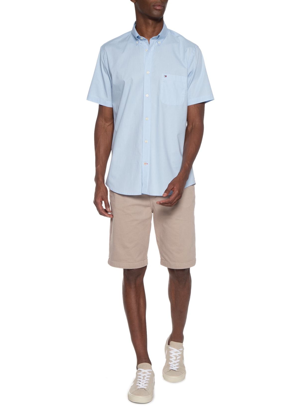 Camisa Masculina Classic Poplin Azul Tommy Hilfiger