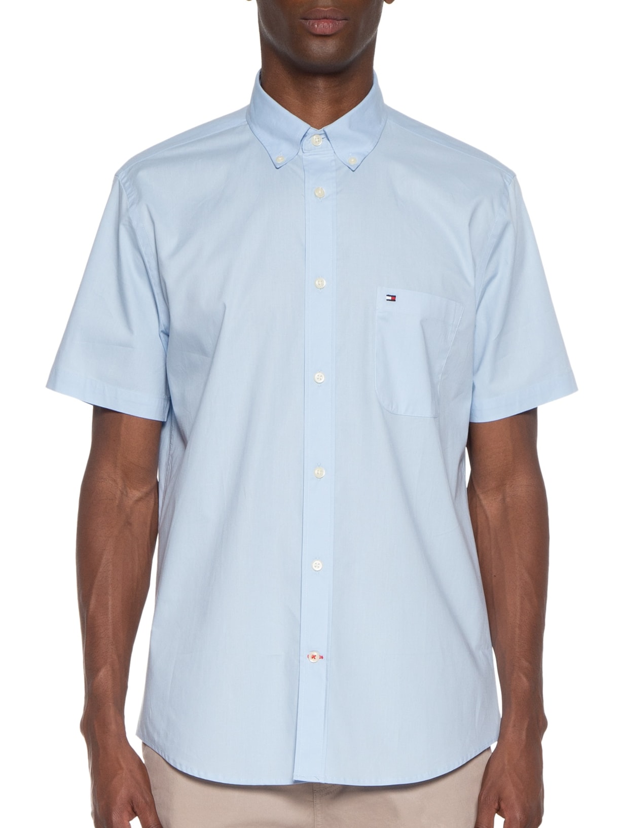 Camisa Masculina Classic Poplin Azul Tommy Hilfiger
