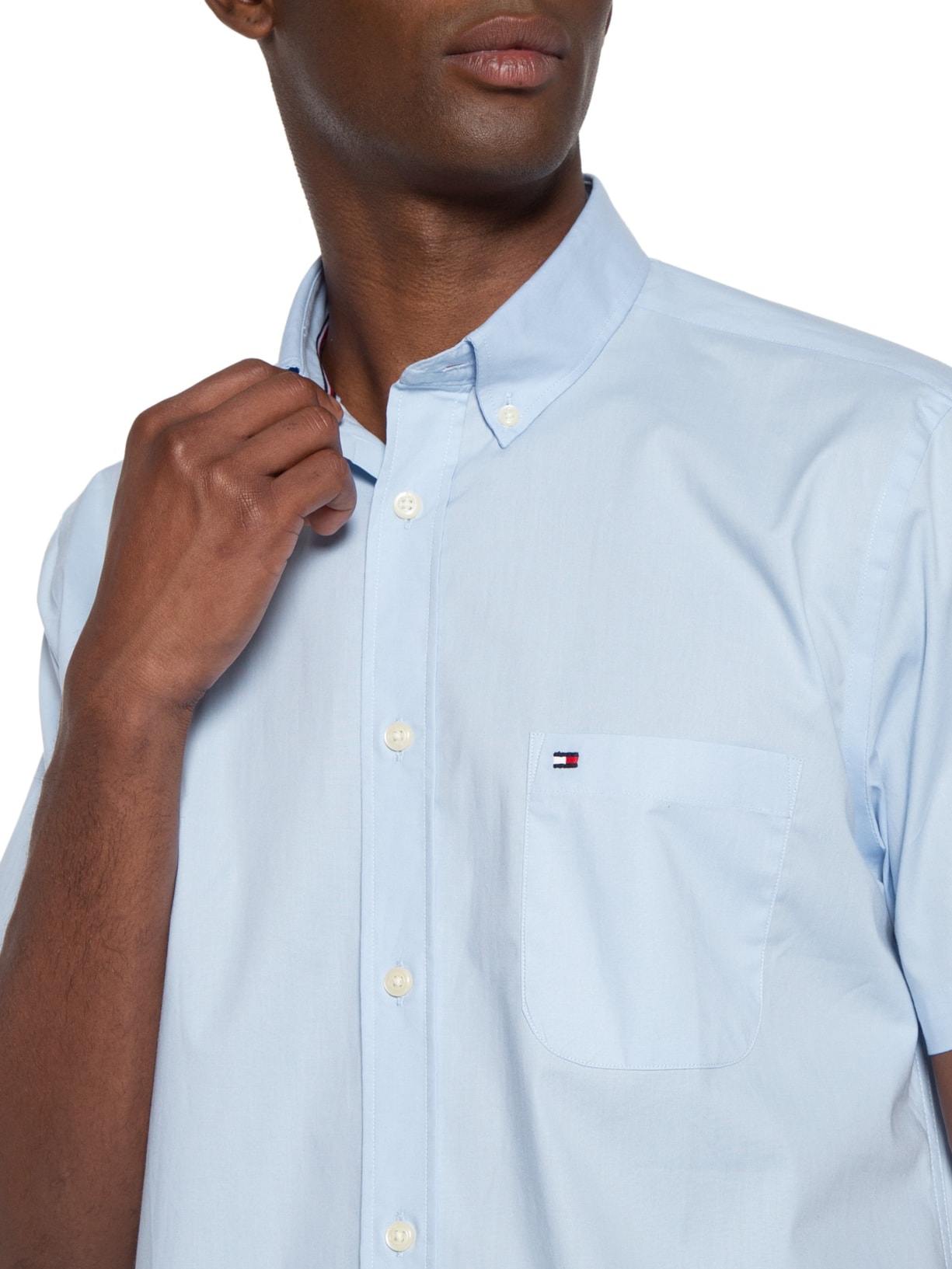 Camisa Masculina Classic Poplin Azul Tommy Hilfiger