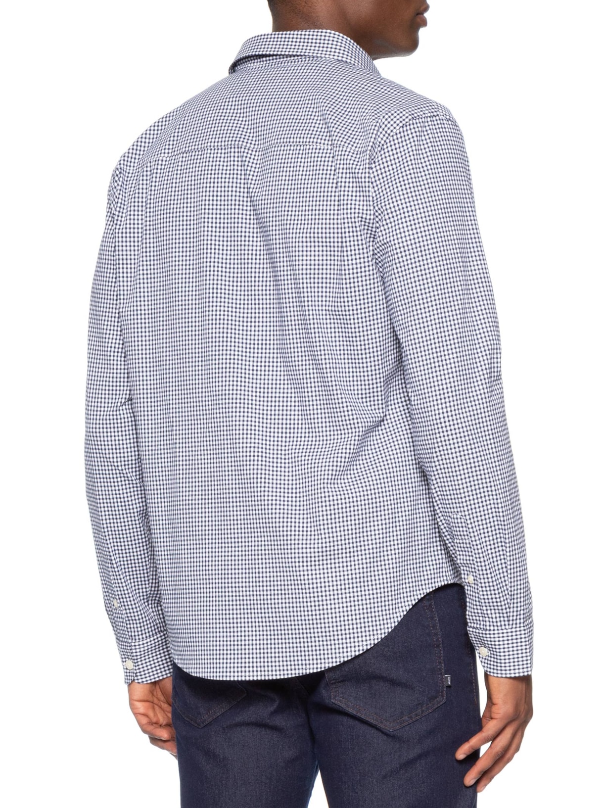 Camisa Masculina Classic Vichy – Azul Sergio K