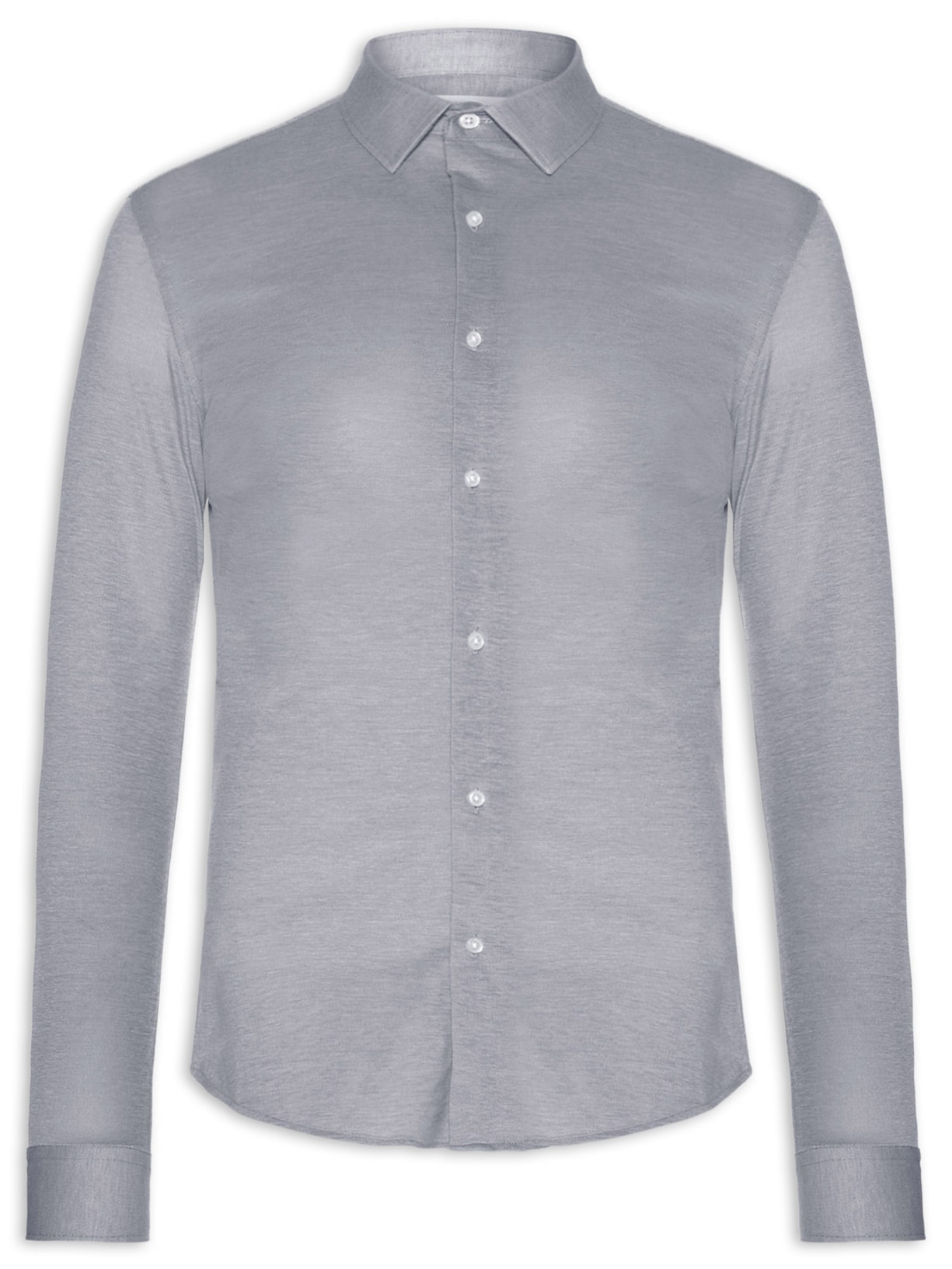 Camisa Masculina Clima Control Tech Slim Fit Cinza '2 Essential