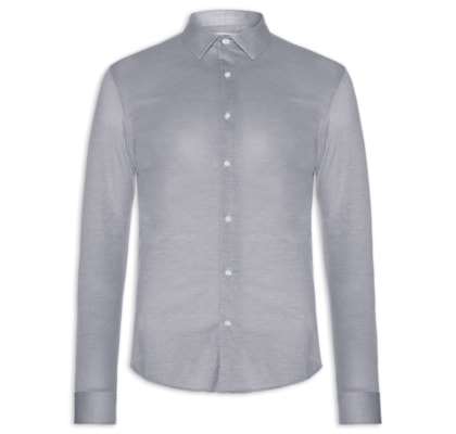 Camisa Masculina Clima Control Tech Slim Fit - Cinza