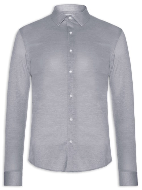 Camisa Masculina Clima Control Tech Slim Fit - Cinza
