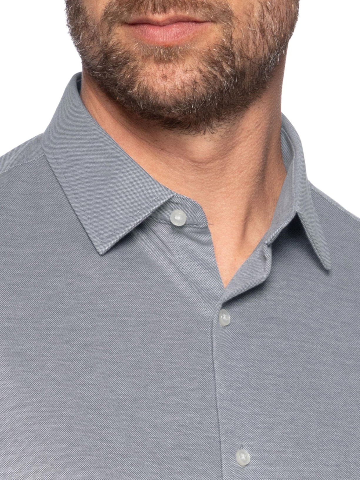 Camisa Masculina Clima Control Tech Slim Fit Cinza '2 Essential