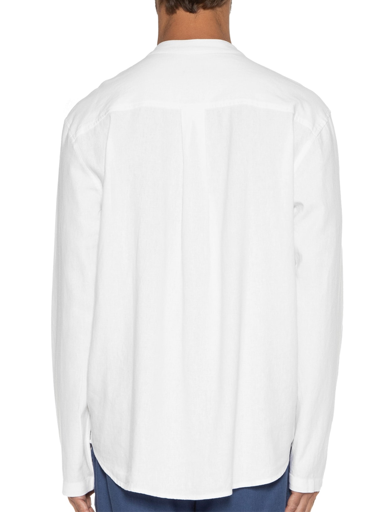 Camisa Masculina Collarless Ml Branco Osklen