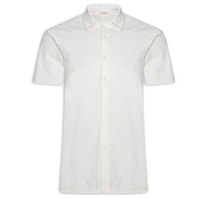 Camisa Masculina Collas Points Manga Curta - Off White