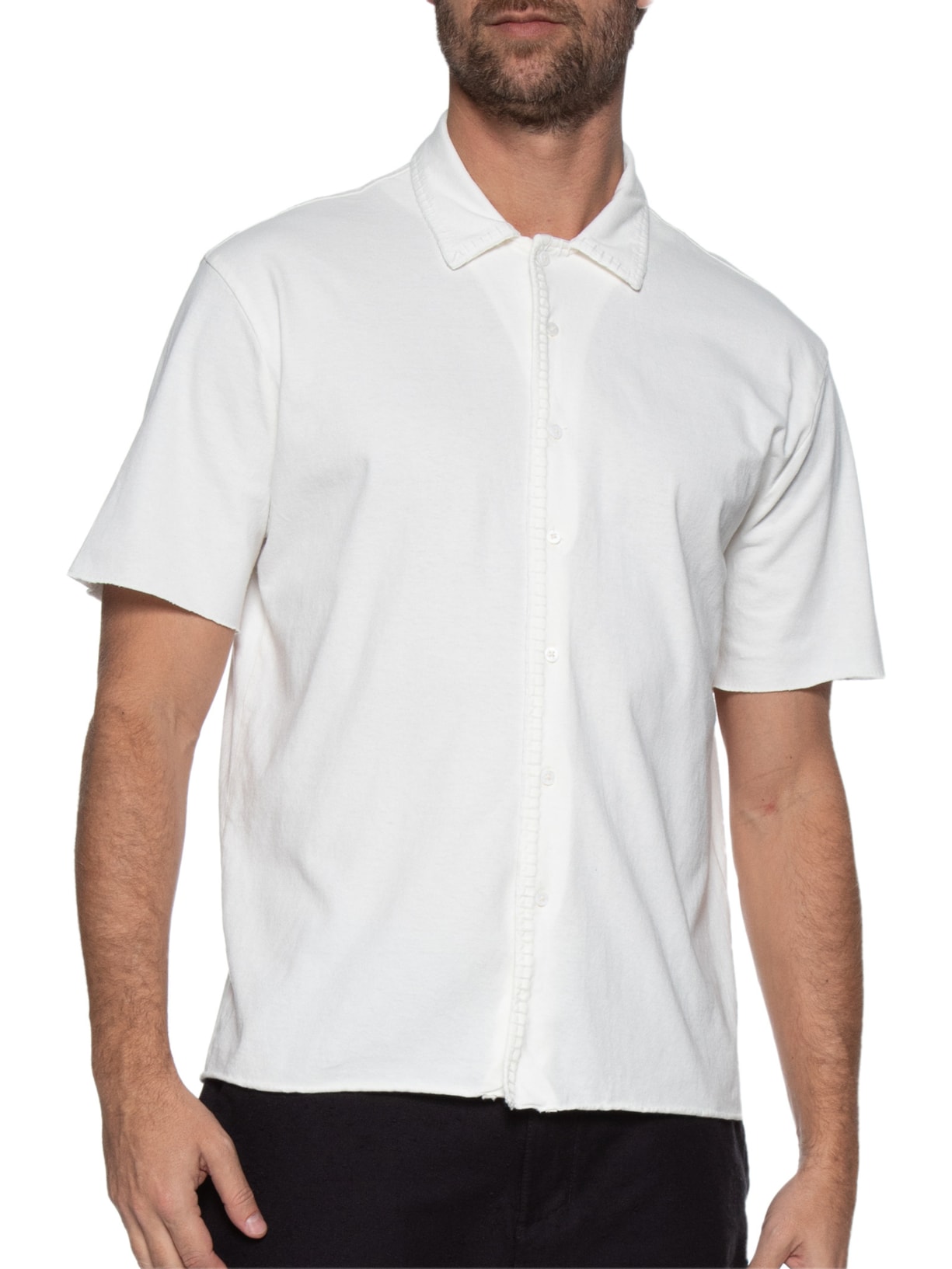 Camisa Masculina Collas Points Manga Curta Off White Osklen