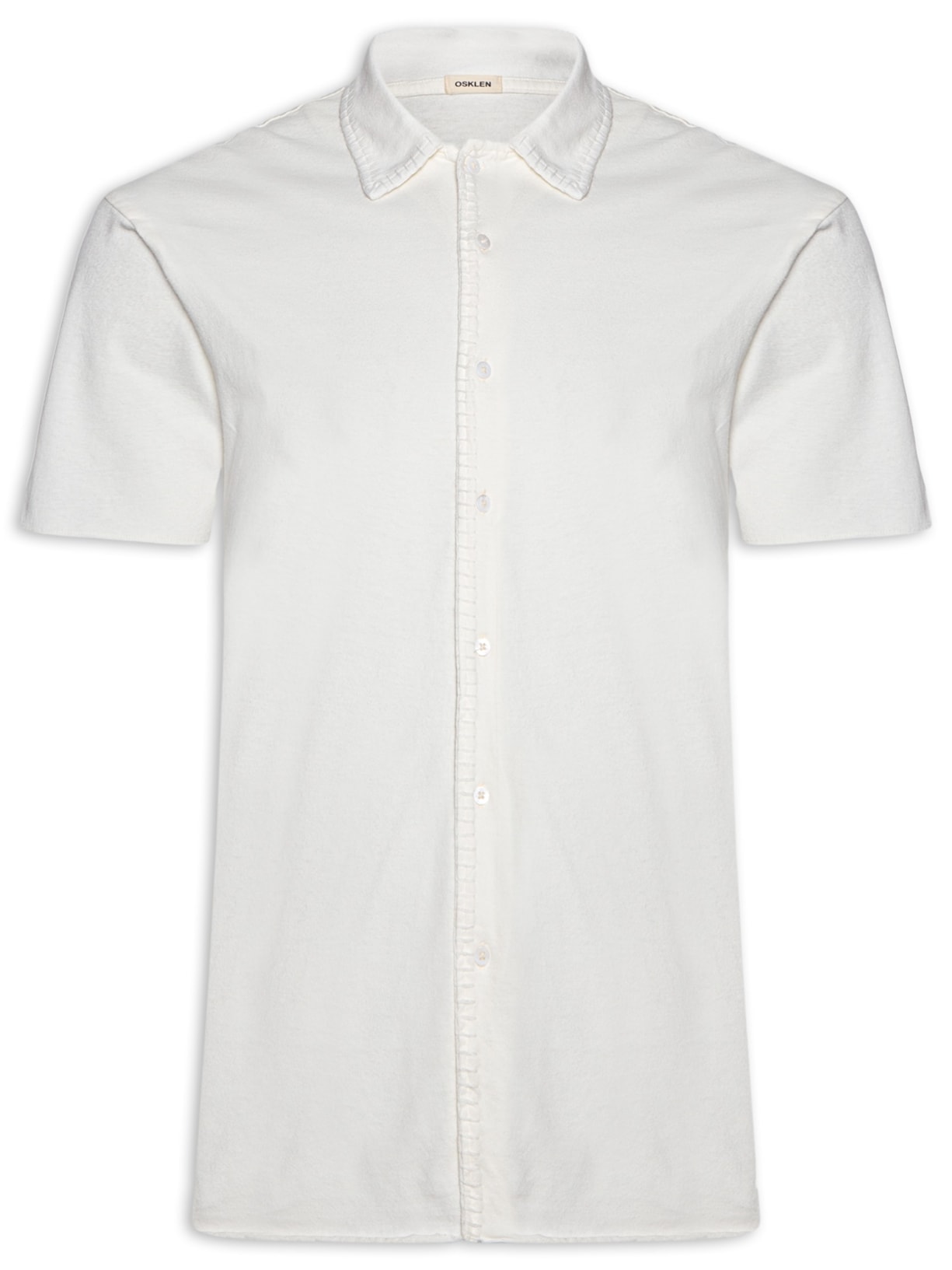 Camisa Masculina Collas Points Manga Curta - Off White