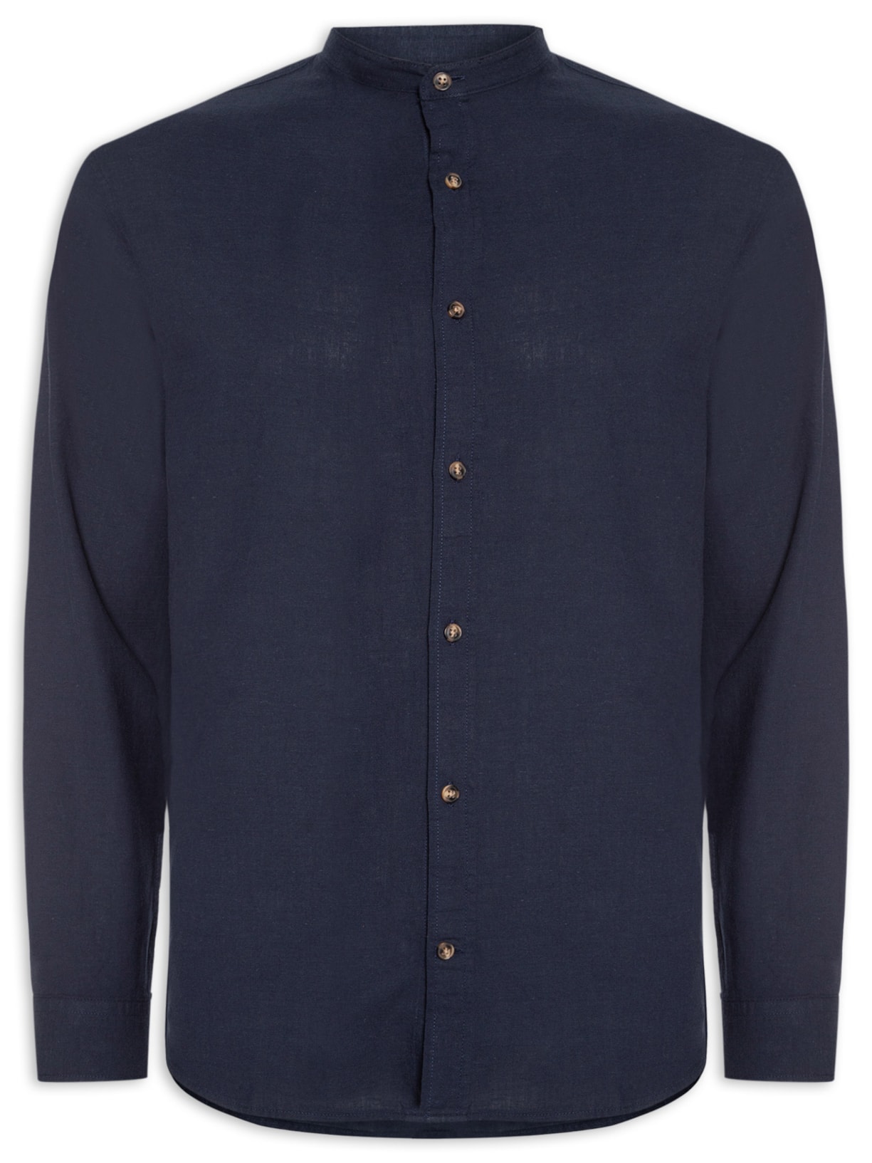 Camisa Masculina Comfort Fit Gola Padre - Azul