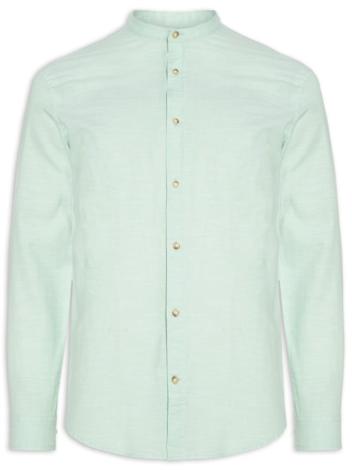 Camisa Masculina Comfort Fit Gola Padre - Verde