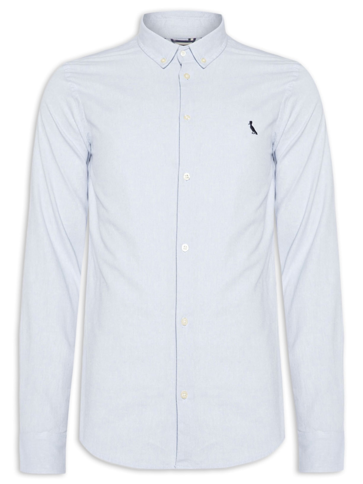 Camisa Masculina Cont. Sport Oxford Manga Longa - Azul