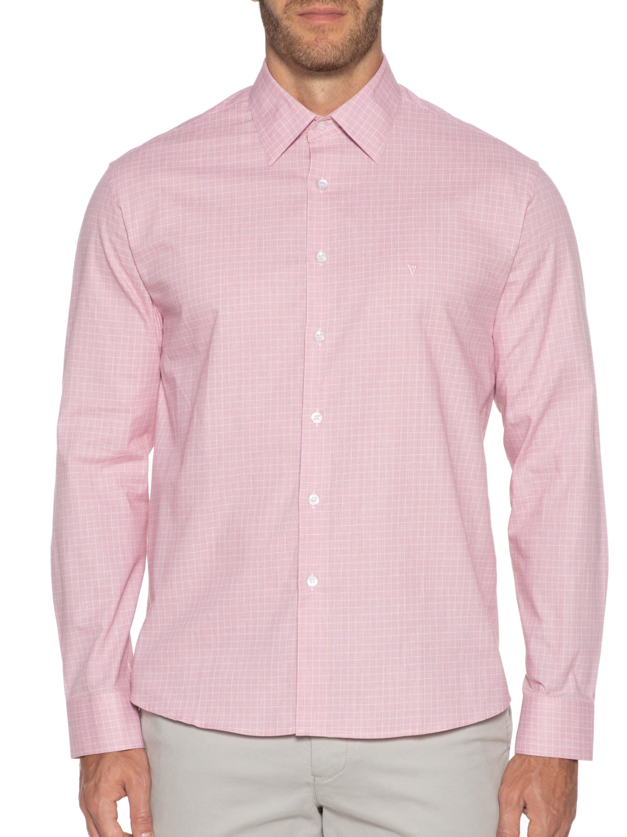 Camisa Masculina Cotton Fil A Fil Nicola Class Anat Rosa Vr