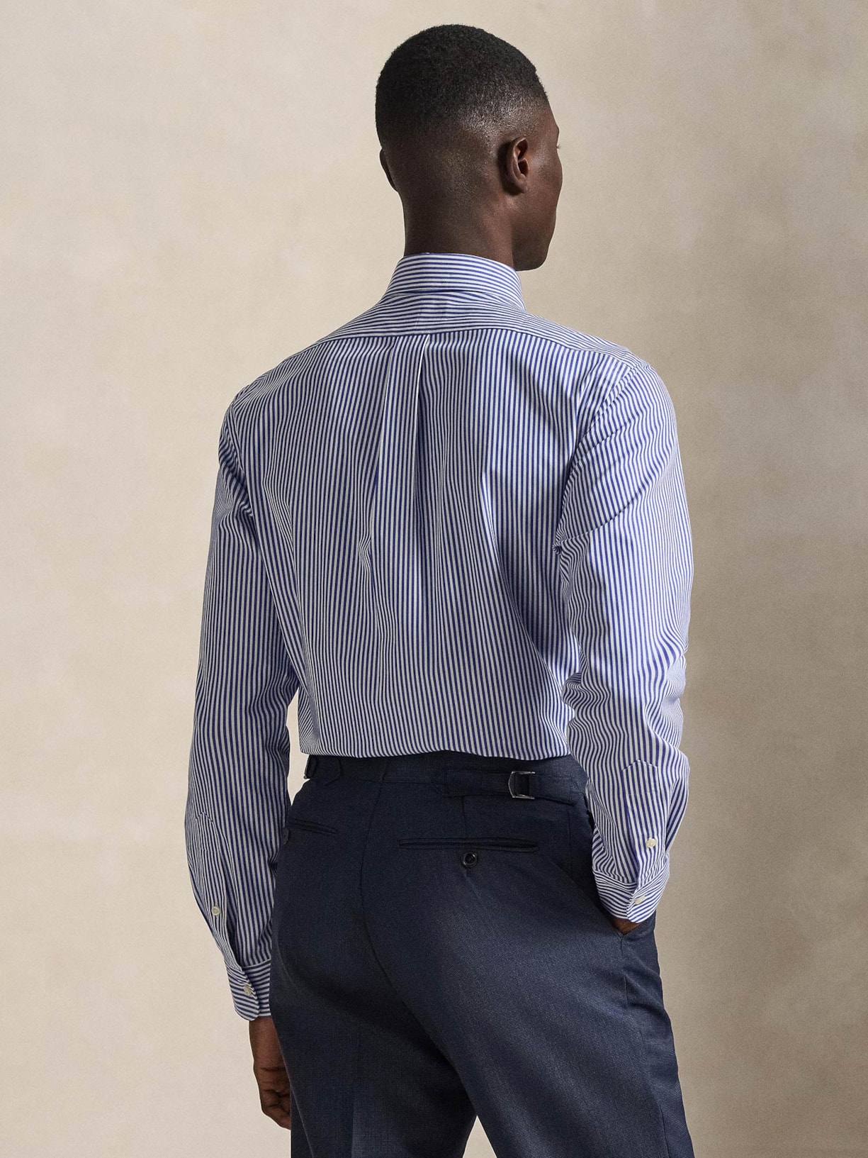 Camisa Masculina Custom Fit Bi-stretch Poplin Sport Azul Polo Ralph Lauren