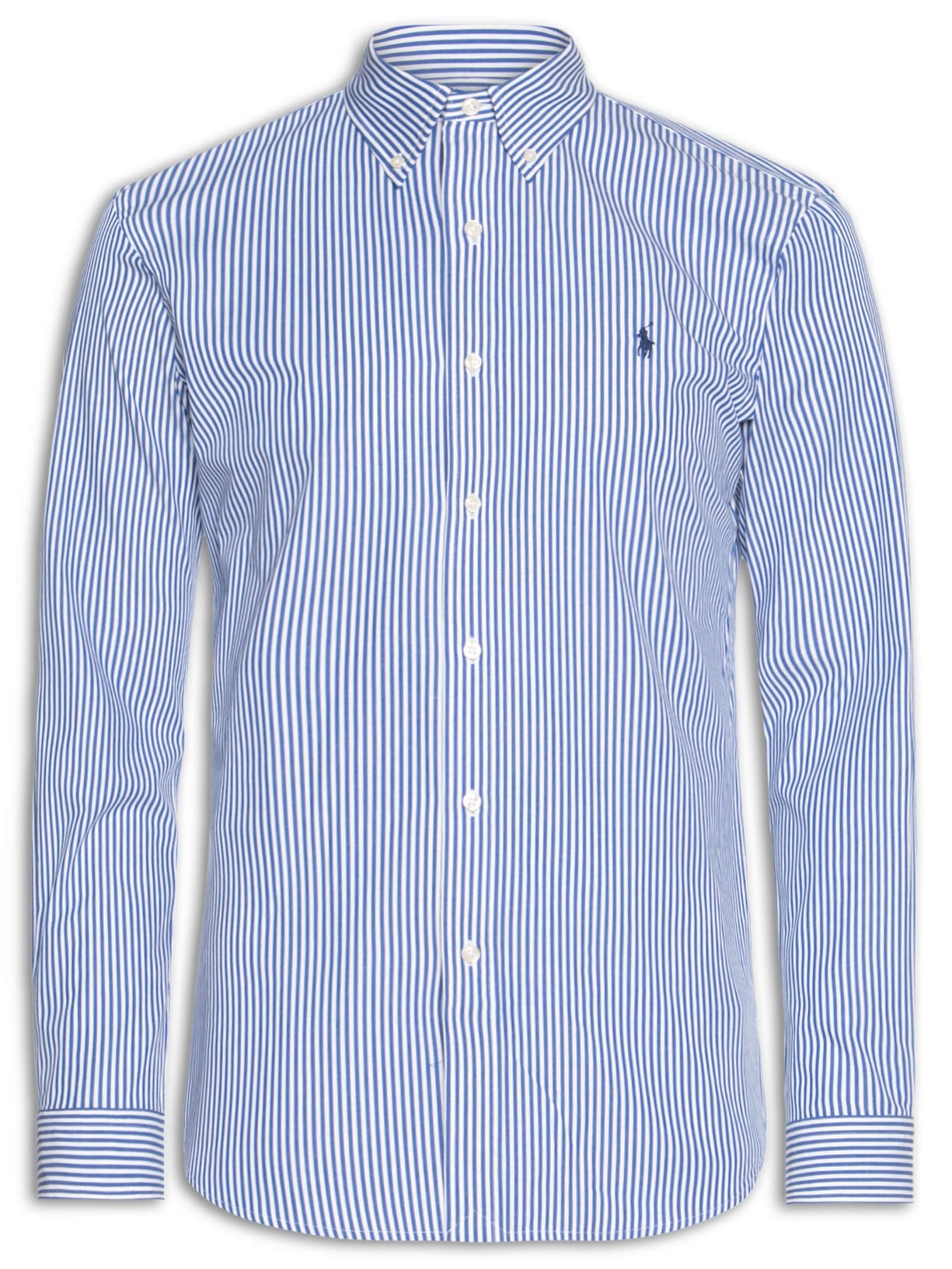 Camisa Masculina Custom Fit Bi-stretch Poplin Sport Azul Polo Ralph Lauren