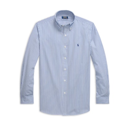 Camisa Masculina Custom Fit Bi-stretch Poplin Sport - Azul