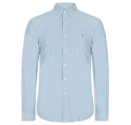 Camisa Masculina Custom Fit Classic Oxford - Azul