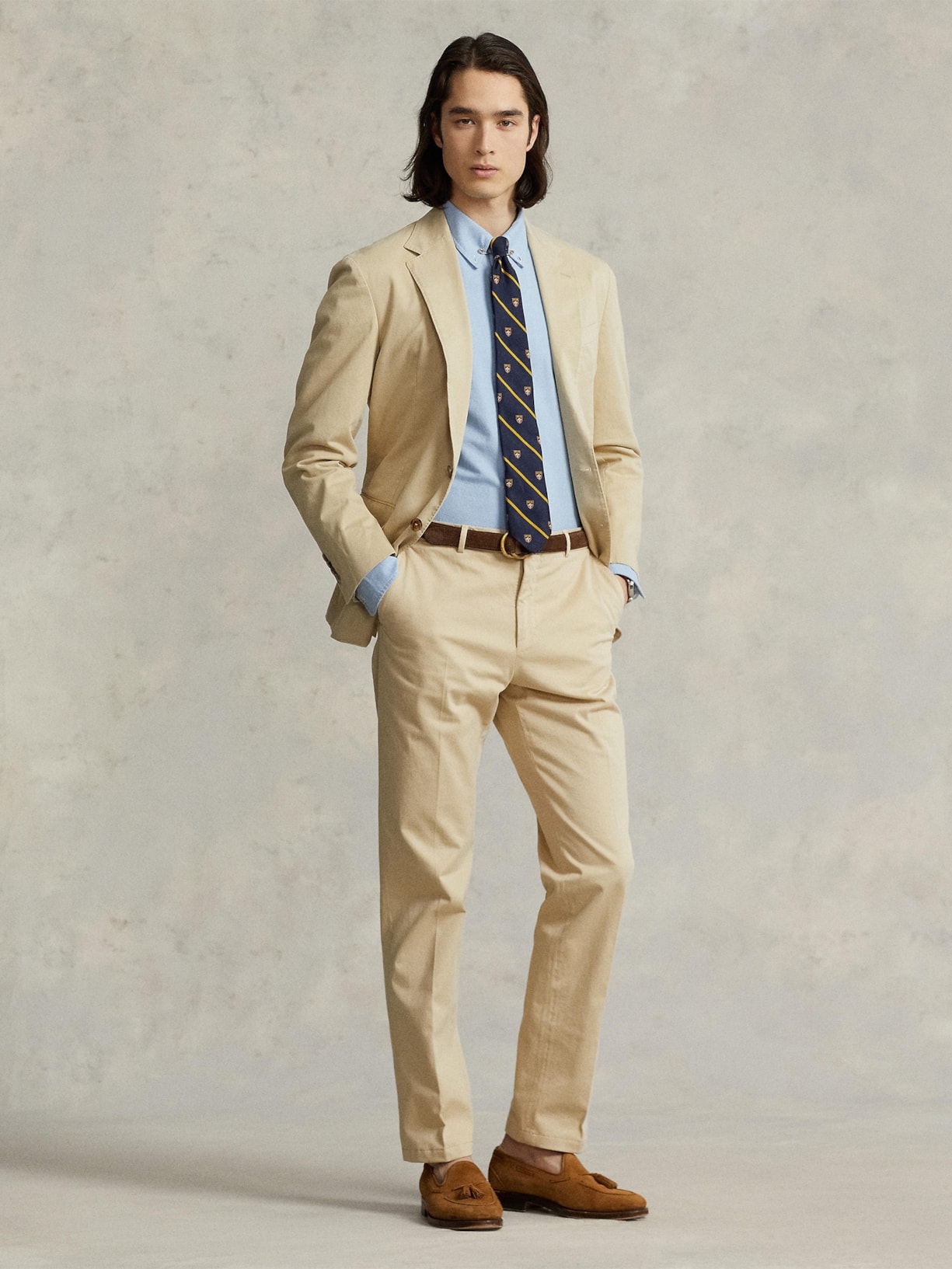 Camisa Masculina Custom Fit Classic Oxford Azul Polo Ralph Lauren