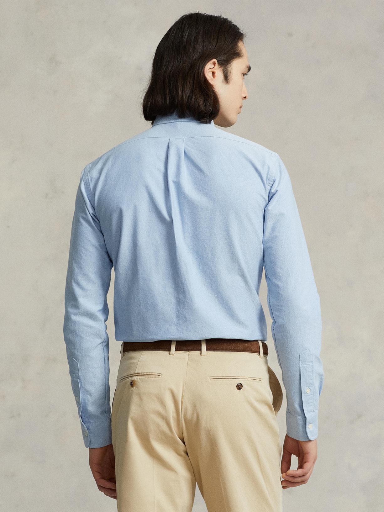 Camisa Masculina Custom Fit Classic Oxford Azul Polo Ralph Lauren