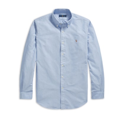 Camisa Masculina Custom Fit Classic Oxford - Azul