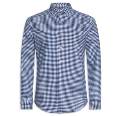 Camisa Masculina Custom Fit Classic Oxford - Azul