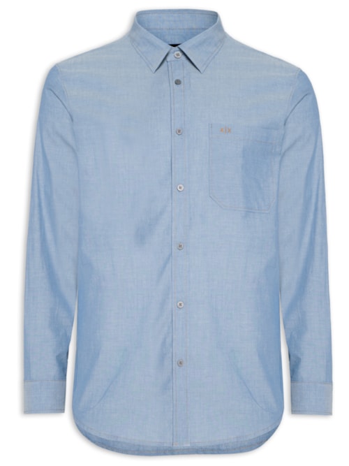 Camisa Masculina De Chambré - Azul