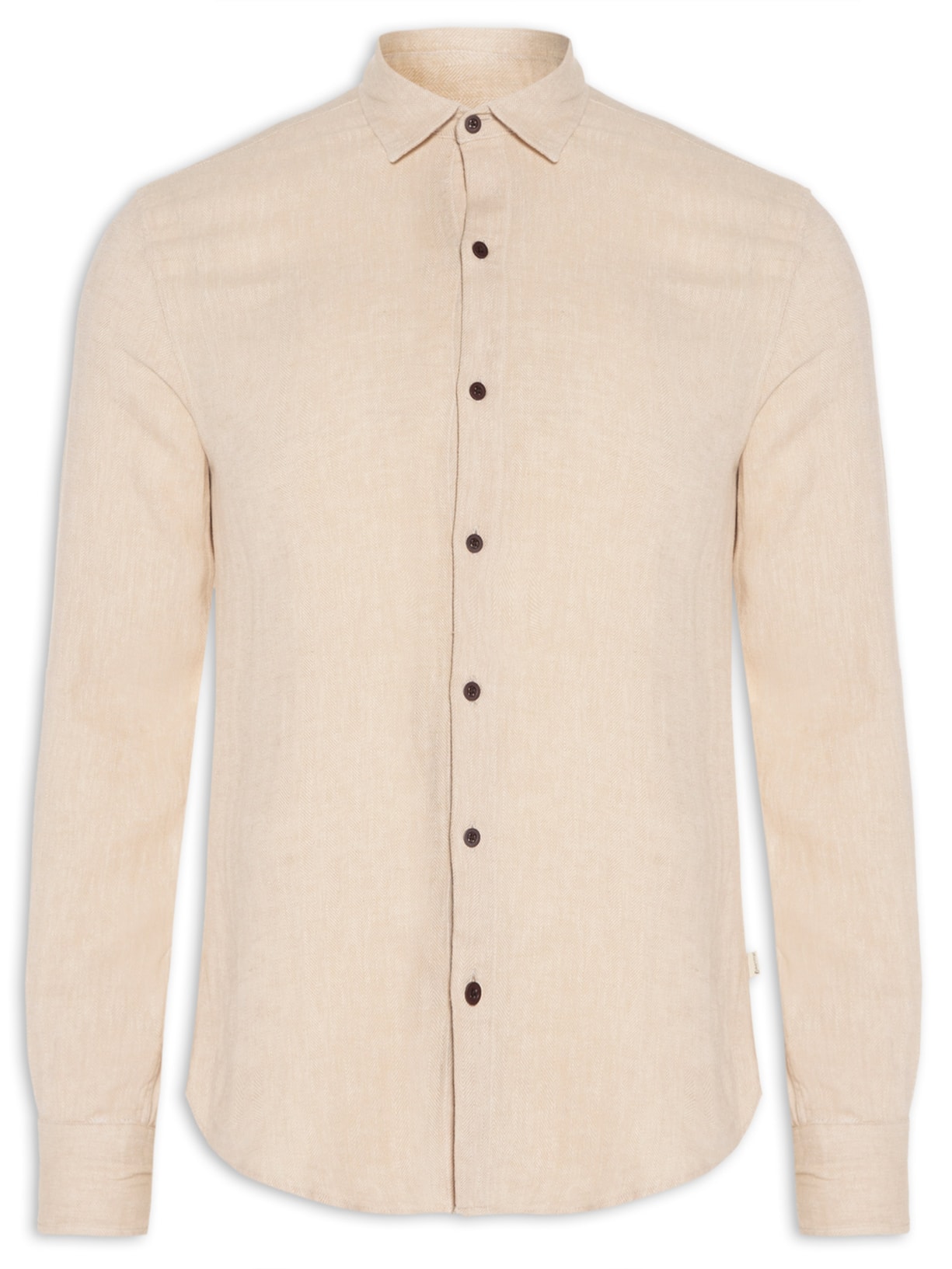 Camisa Masculina De Linho Barbados - Bege