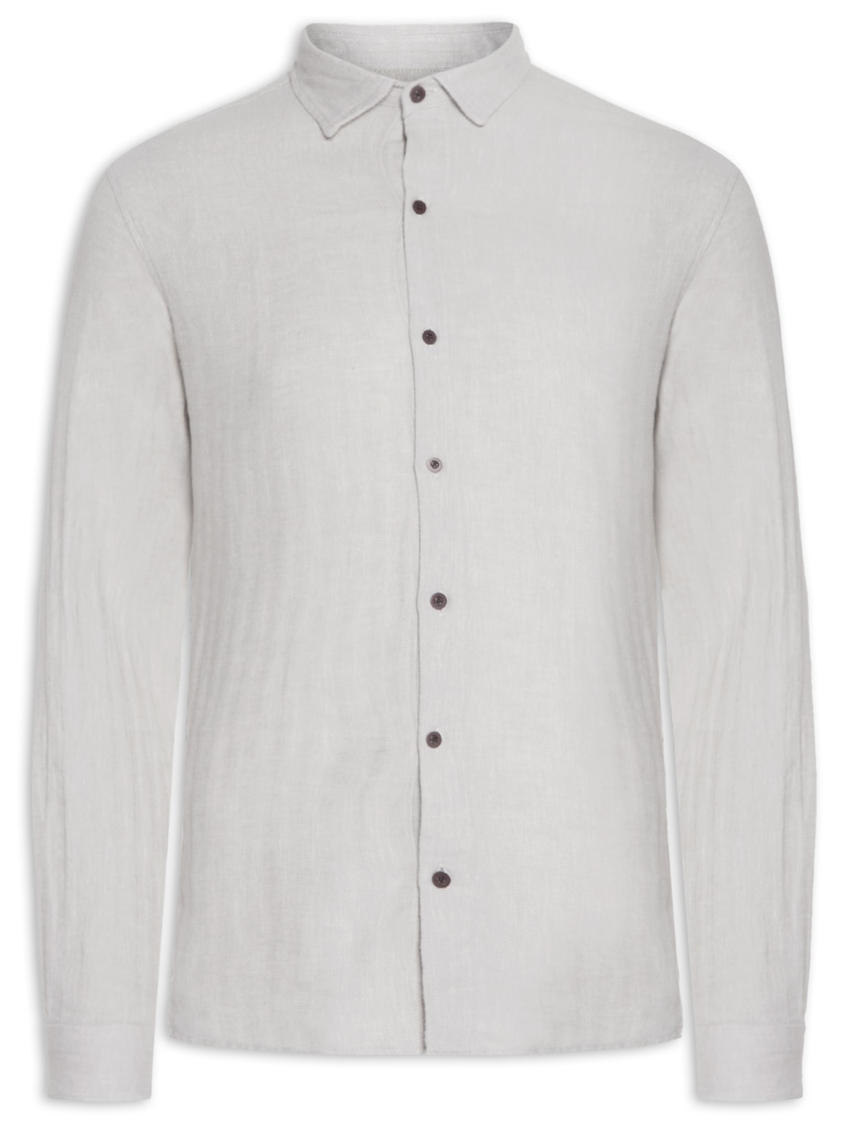 Camisa Masculina De Linho Barbados - Cinza