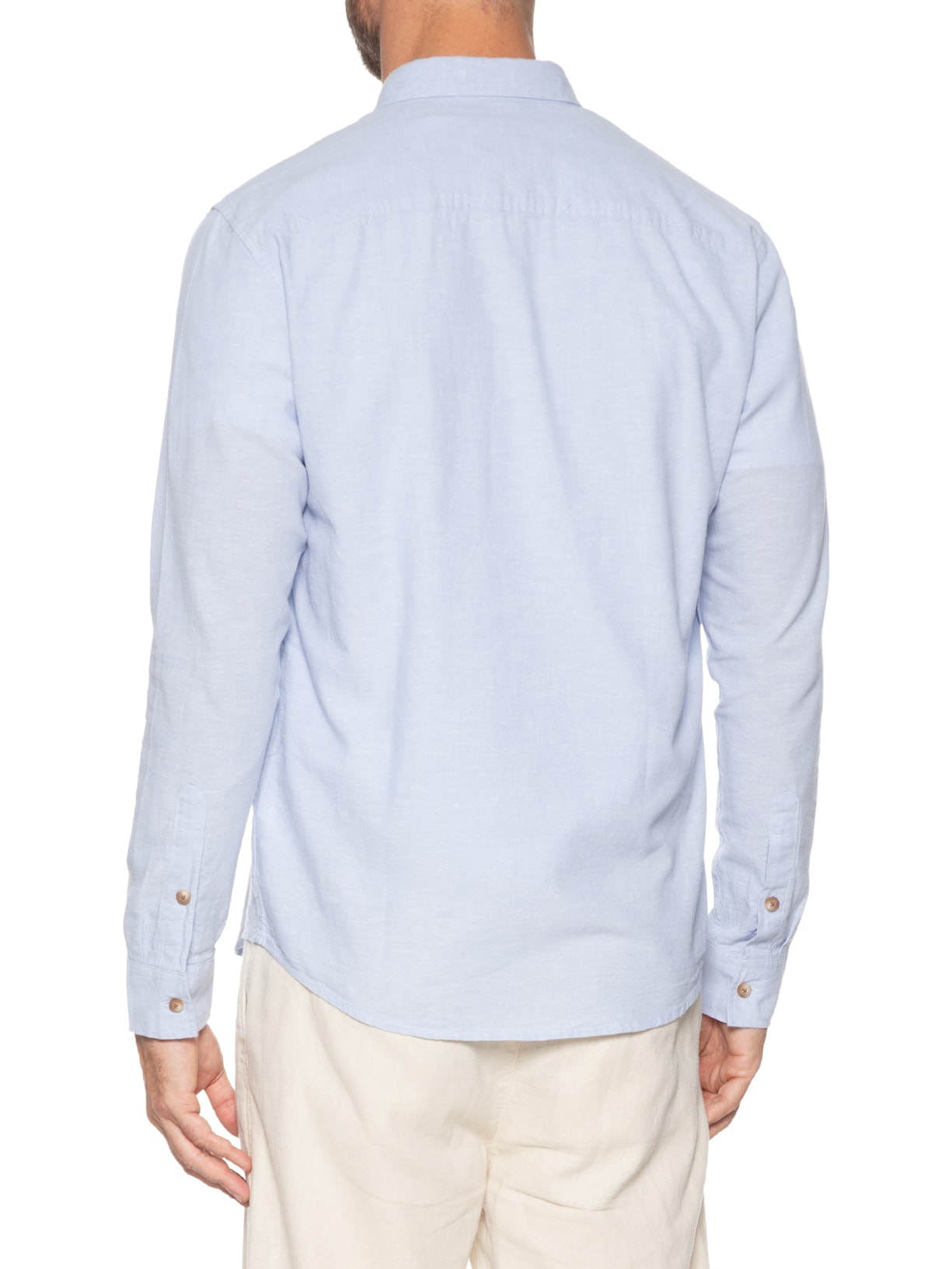 Camisa Masculina De Linho Belize Azul Austral